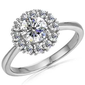 925 Sterling Silver Engagement Moissanite Dress Ring "Vienna"