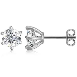 925 Sterling Silver Moissanite Stud Earring "Petone"