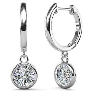 925 Sterling Silver Huggie 1 Carat Moissanite Earrings "Leonie"