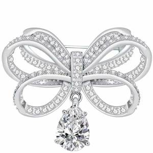 Direct selling - jewellery: Silver Crystal Bow Brooch "Marietta"