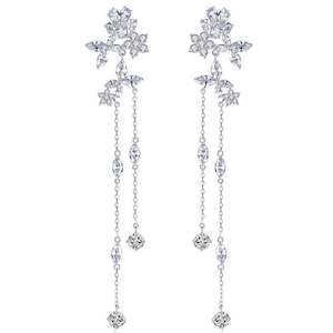 Direct selling - jewellery: Silver Crystal Tassel Drop Earrings "Bali"