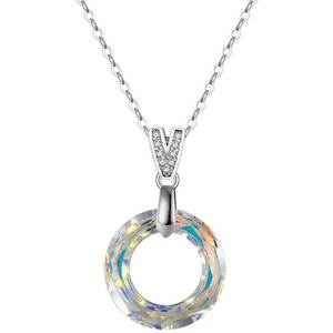 Silver Circular Crystal Necklace "Clarice"