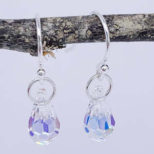 Silver Crystal Drop Earrings "Allira"