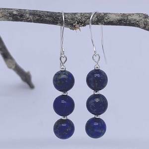 Silver Drop Earrings "Ardesia" (Lapis Lazuli)