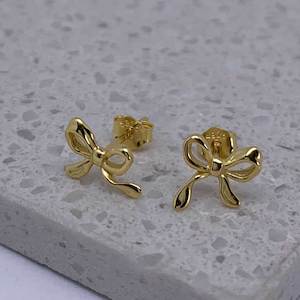 18K Gold Bow Earrings "Ena"