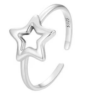 Silver Adjustable Star Ring "Matariki"