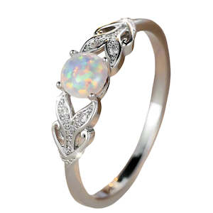 Silver Opal Ring "Tohora"