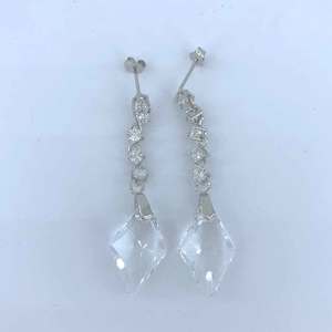 925 Sterling Silver Crystal Earrings "Sofia" (crystal)