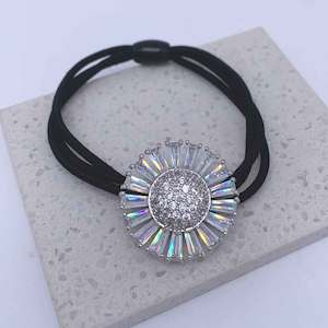 Silver Daisy Hair Tie "Alya"