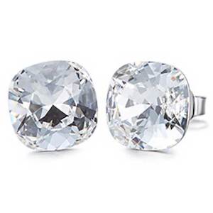 925 Sterling Silver Crystal Stud Earrings "Petra" (Crystal)