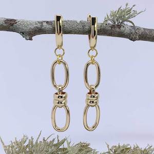 18K Gold Dangle Chain Earrings "Ponsonby"