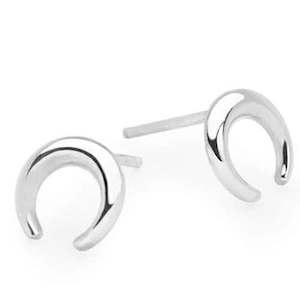 925 Sterling Silver Stud Earrings "Crescent"