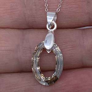 Silver Premium Crystal Oval Necklace "Lisa"