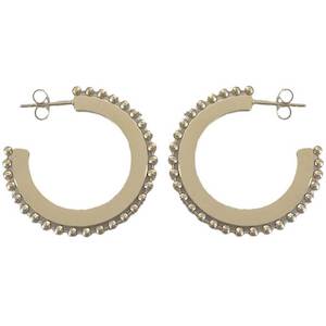 Gold Hoop Earrings with Gold beads "Orla"