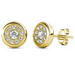 18K Gold Crystals Stud Earrings "Avery"