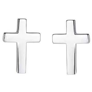 925 Sterling Silver Cross Stud Earrings "Salome"