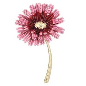 Pink Gerbra Flower Brooch "Ann"