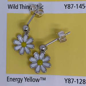 925 Sterling Silver Yellow Daisy Earrings "Pratolina"