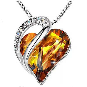 Direct selling - jewellery: Silver Necklace with Crystal Heart Pendant "Margaritte" (Topaz)