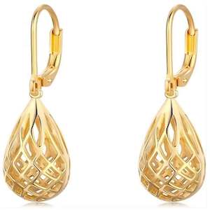 18K Gold Cage Drop Earrings "Relda"