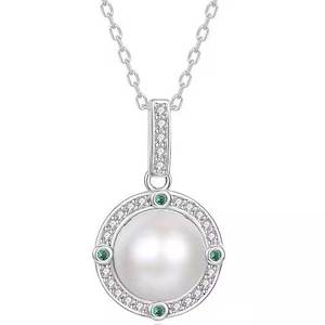 Silver Pearl Crystal Necklace "Dariya"