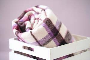 Linen - household: "Boysenberry Ripple" (New Wool) KNEE RUG/COT New Zealand Wool Blanket