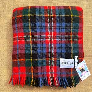 Linen - household: Thick Durable Blue & Red Tartan TRAVEL RUG New Zealand Wool Blanket