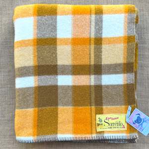 Extra Bright Golds & Brown SINGLE New Zealand Wool Blanket