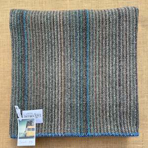 Blue Grey Multicolour Yarn Blanket SINGLE Campfire New Zealand Wool Blanket