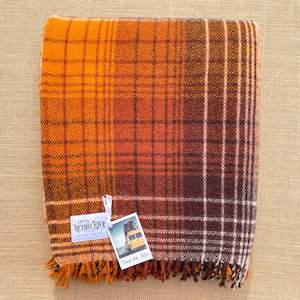 Linen - household: Rich Autumn Tones in XL TRAVEL RUG - New Zealand Wool Blanket