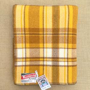 Linen - household: Thick Golden Browns SINGLE New Zealand Wool Blanket