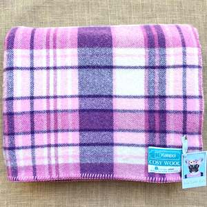 Linen - household: Bright Pink/Purple KING SINGLE Wool Blanket Kaiapoi Woollen Mills