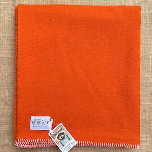 Bright Tangerine Orange SINGLE New Zealand Wool Blanket