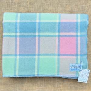 Soft Pastel Onehunga Princess DOUBLE/QUEEN Lightweight New Zealand Wool Blanket.