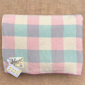 Check Pastel DOUBLE New Zealand Wool Blanket