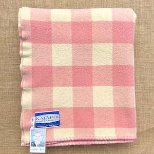 Cream & Pink KAIAPOI SINGLE New Zealand Wool Blanket