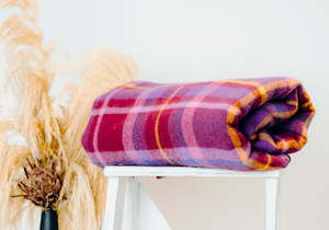 "Purple Rain" (New Wool) KNEE RUG/COT New Zealand Wool Blanket