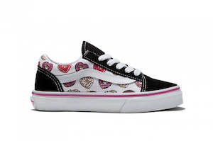 Clothing: Vans Old Skool Love Vans Black/Pink PS VN005WVB9P.BLK