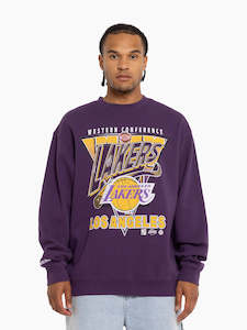 Clothing: Mitchell&Ness Tri 2.0 Lakers Crew Purple MNLL2069