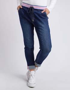 Clothing: Melody Denim Jogger | Dark Blue Wash