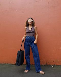 Clothing: Petite | Hi Wide Leg Jean | Indigo Wave