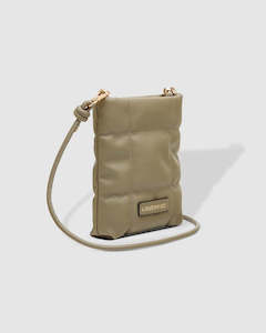 Clothing: Phoebe Puffer Phone Crossbody Bag | Khaki