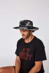 Clothing: Hiker Mens Wide Brim Hat | Black/Camo