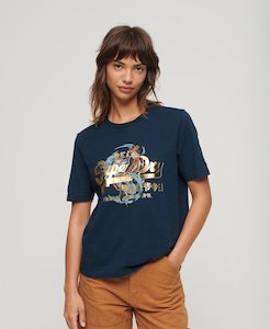 Clothing: Japanese Vintage Logo Graphic Tee | Nu Navy