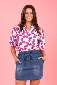 Mickey Top | Cerise Floral