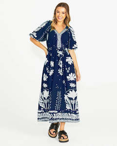 Lyndel Dress | Navy Floral