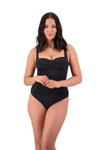 Clothing: Contours Twist Suit One Piece | Black