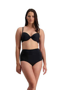 Clothing: Contours High Waist Gathered Bikini Pant | Black