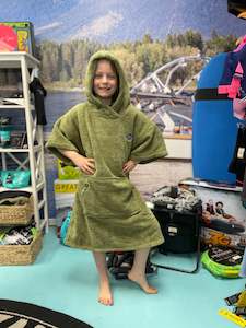 Clothing: MYSTIC Poncho Teddy Kids | Olive Green