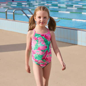 Girl's Printed One Piece | Tropic Palm